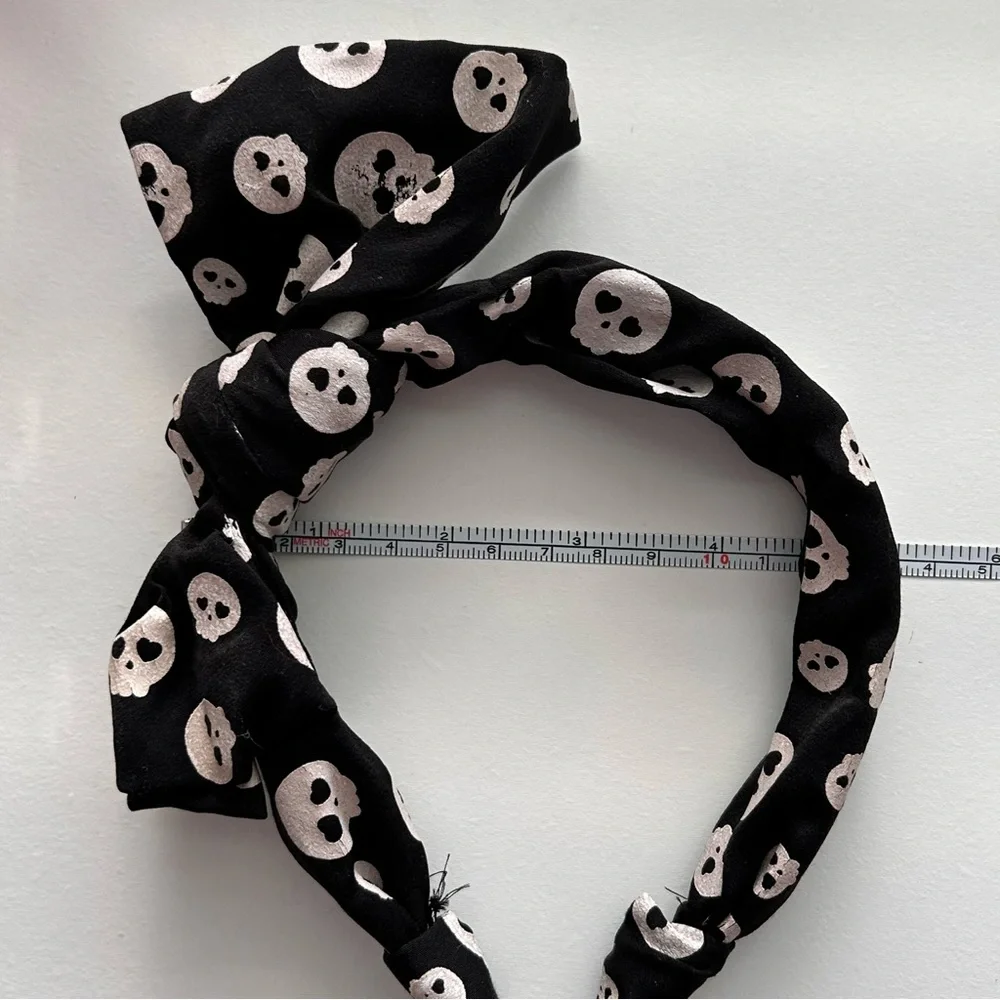 Claire's Halloween Hair Accessories (Skull Headband & Orange Bow) little girls